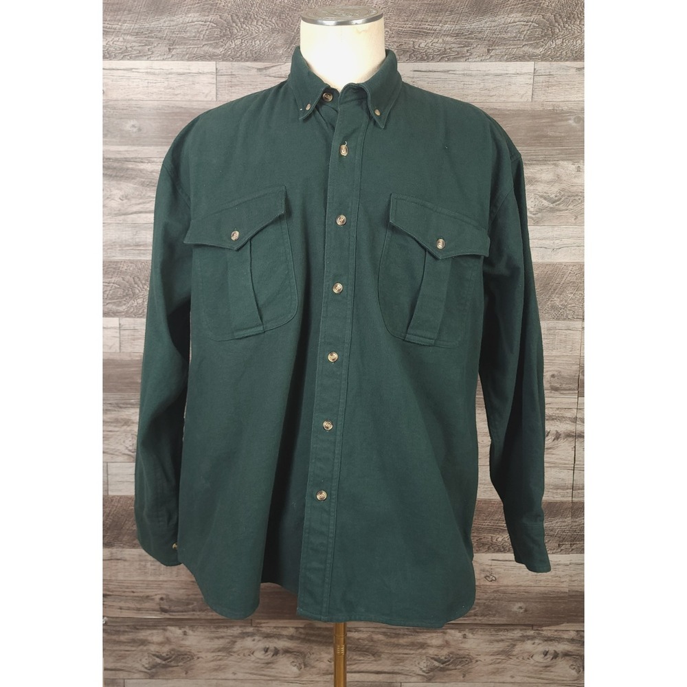 Guide Gear Mens XL Forest Green Heavy Cotton Flannel Field Shirt Workwear